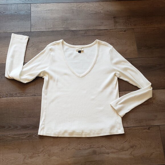 Rib V-Neck Long Sleeve Shirt (Bundle of 2) Brown and White:  Size:  XXL - Picture 9 of 13